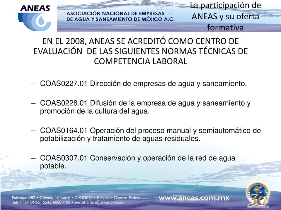 01 Difusión de la empresa de agua y saneamiento y promoción de la cultura del agua. COAS0164.