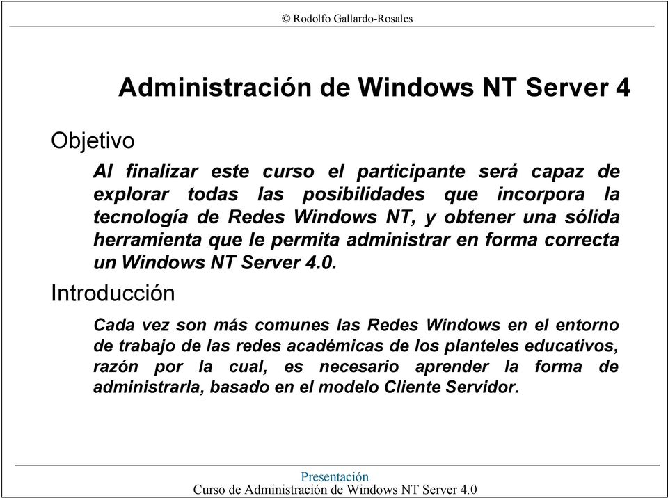 Windows NT Server 4.0.