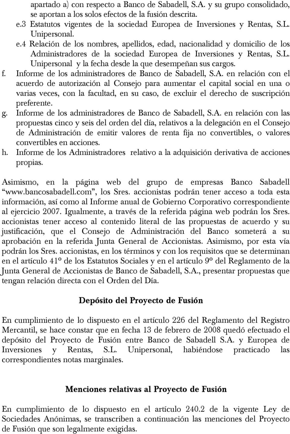 f. Informe de los administradores de Banco de Sabadell, S.A.