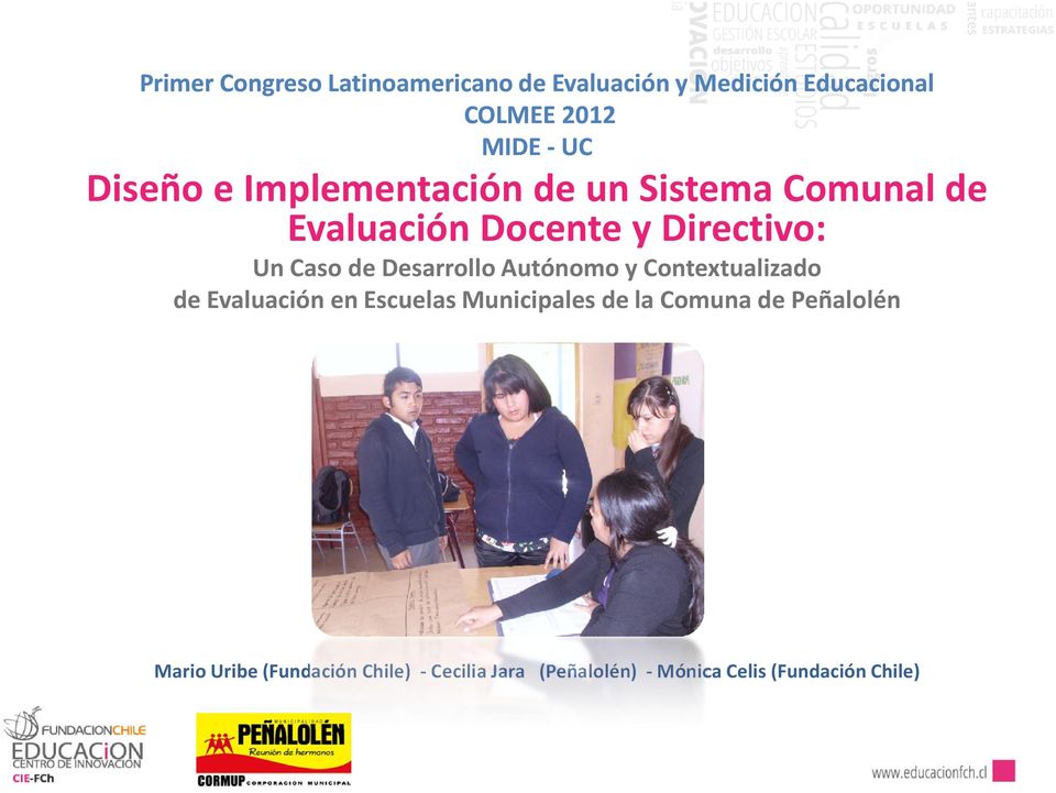 Desarrollo Autónomo y Contextualizado de Evaluación en Escuelas Municipales de la Comuna de