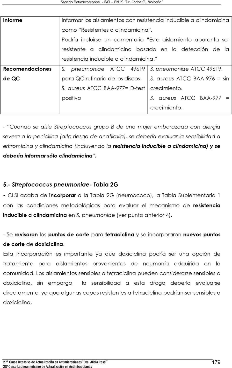 pneumoniae ATCC 49619. para QC rutinario de los discos. S. aureus ATCC BAA-976 = sin S. aureus ATCC BAA-977= D-test crecimiento. positivo S. aureus ATCC BAA-977 = crecimiento.