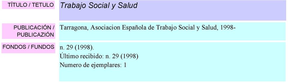 y Salud, 1998- n. 29 (1998).