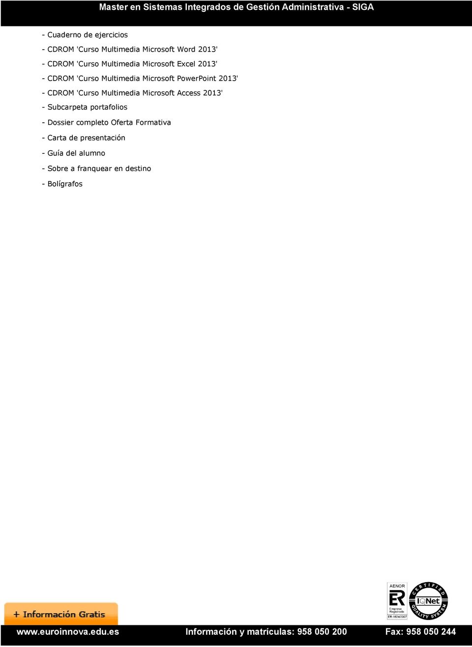 CDROM 'Curso Multimedia Microsoft Access 2013' - Subcarpeta portafolios - Dossier completo