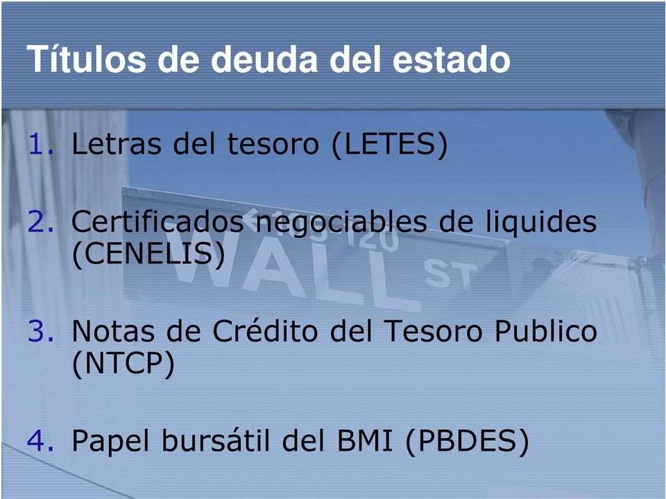 Certificados negociables de liquides (CENELIS)
