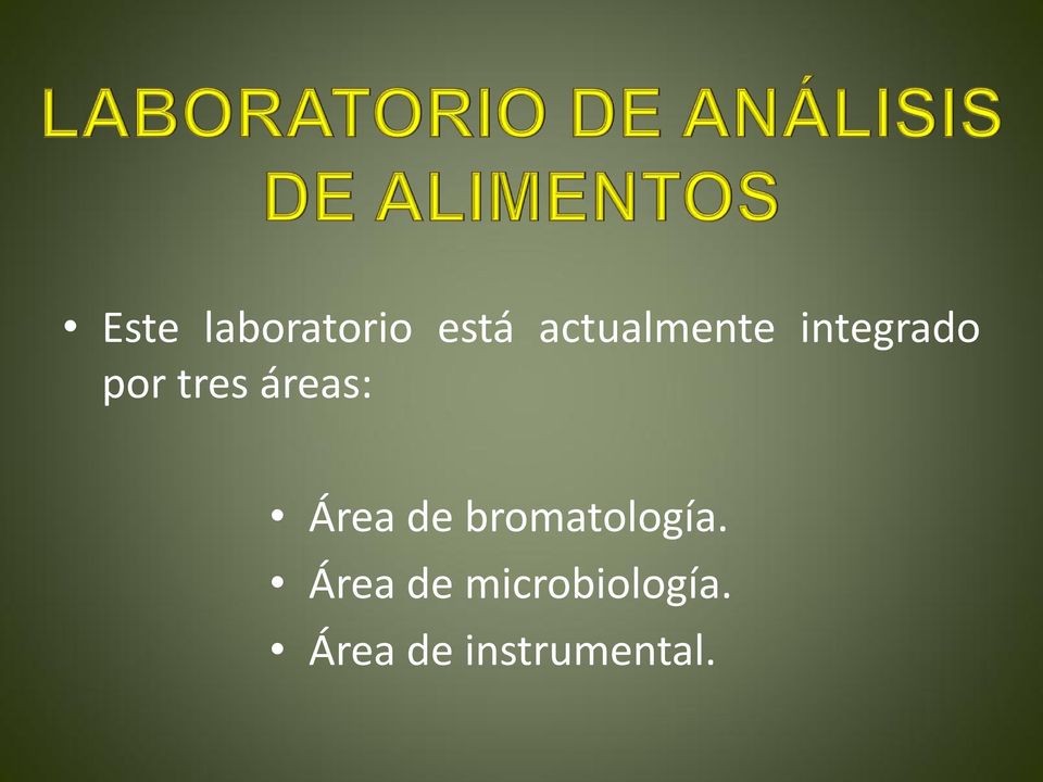 Área de bromatología.