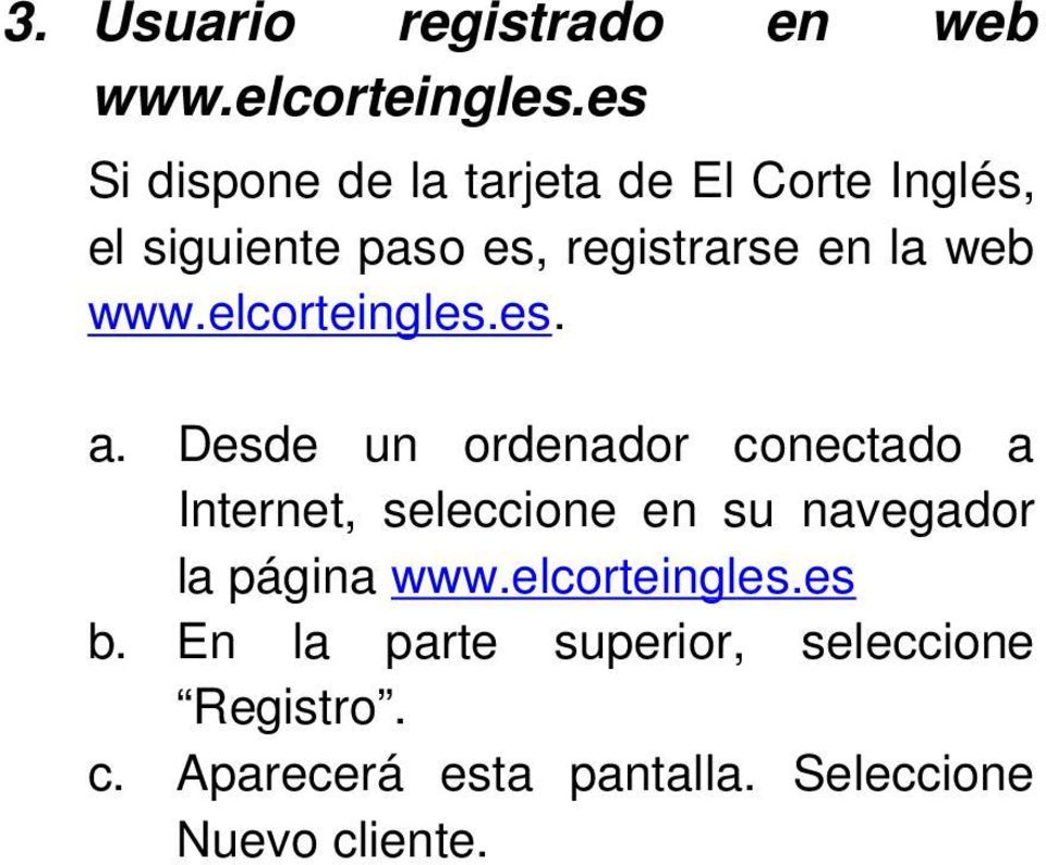 web www.elcorteingles.es. a.
