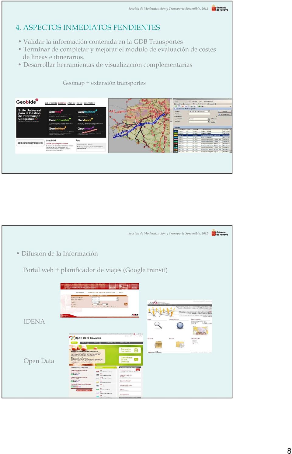 Desarrollar herramientas de visualización complementarias Geomap + extensión transportes