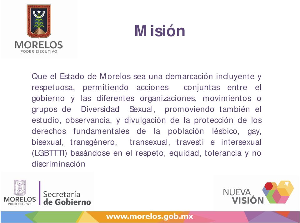 observancia, y divulgación de la protección de los derechos fundamentales de la población lésbico, gay, bisexual,