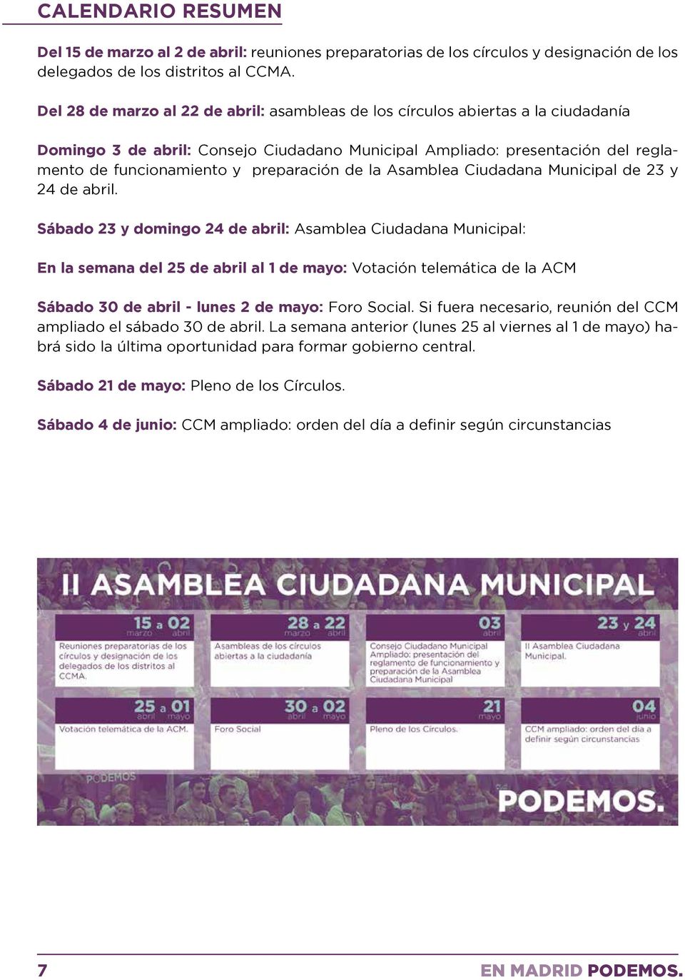 preparación de la Asamblea Ciudadana Municipal de 23 y 24 de abril.
