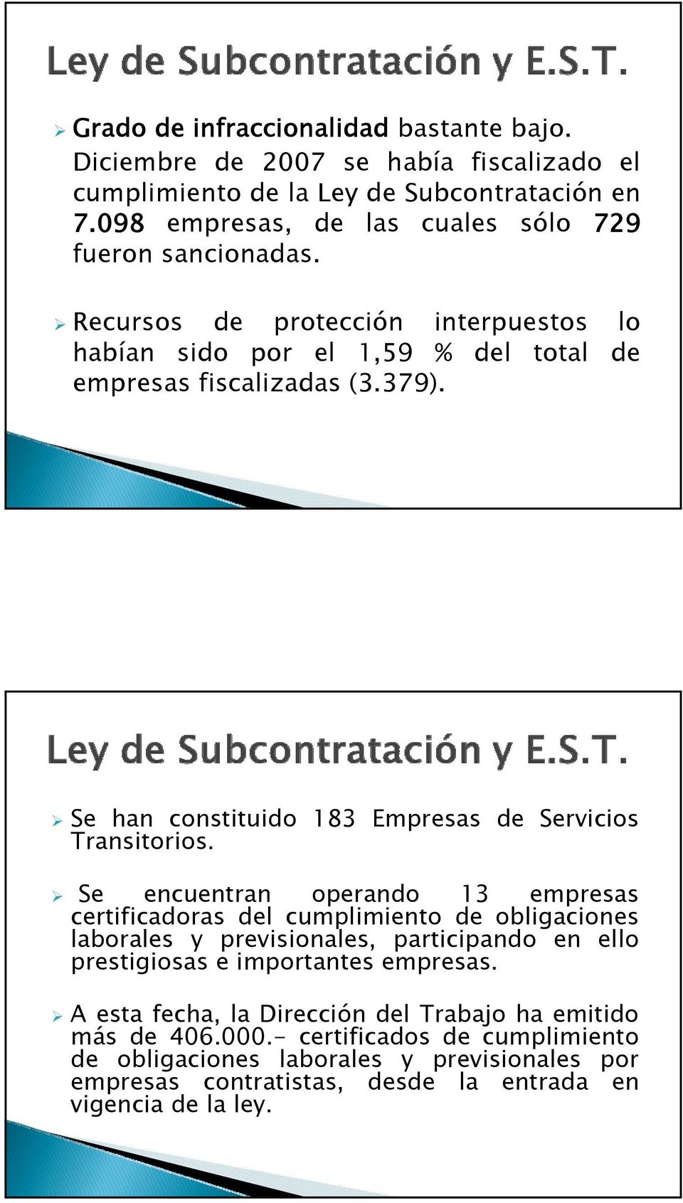 Se han constituido 183 Empresas de Servicios Transitorios.