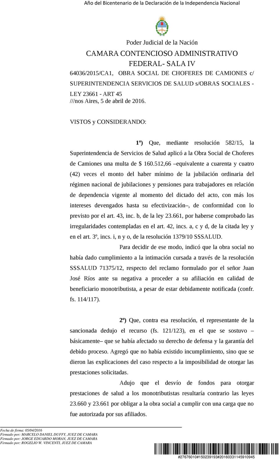 CAMARA CONTENCIOSO ADMINISTRATIVO FEDERAL- SALA IV - PDF Free Download
