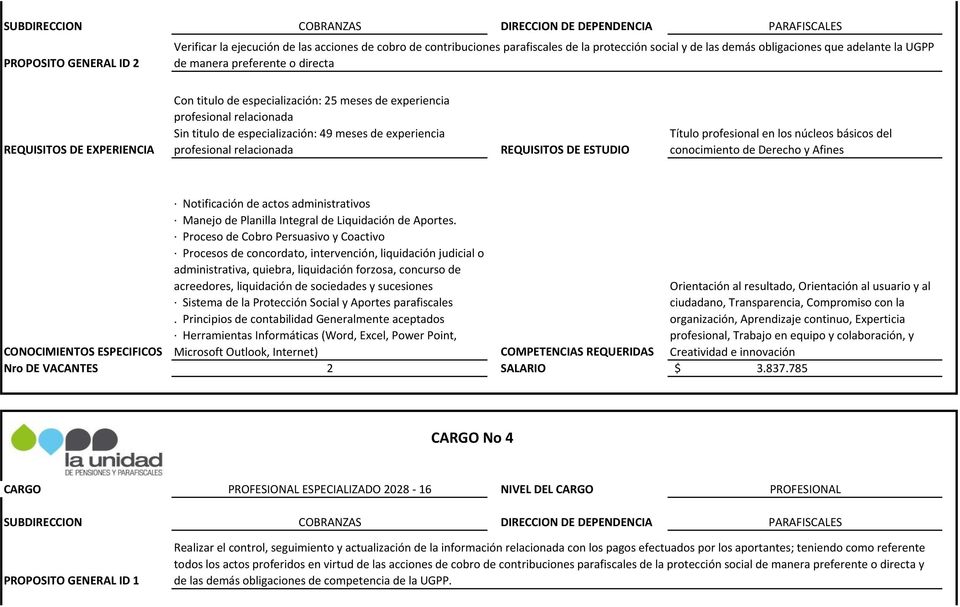 administrativos Manejo de Planilla Integral de Liquidación de Aportes.
