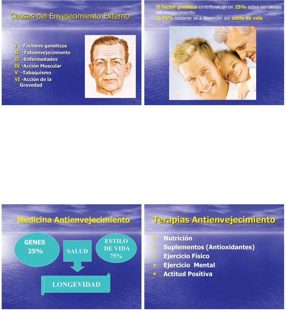 -Acción Muscular V -Tabaquismo VI -Acción de la Gravedad Medicina Antienvejecimiento Terapias Antienvejecimiento