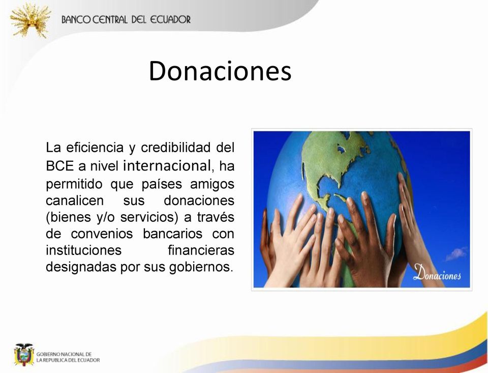 donaciones (bienes y/o servicios) a través de convenios