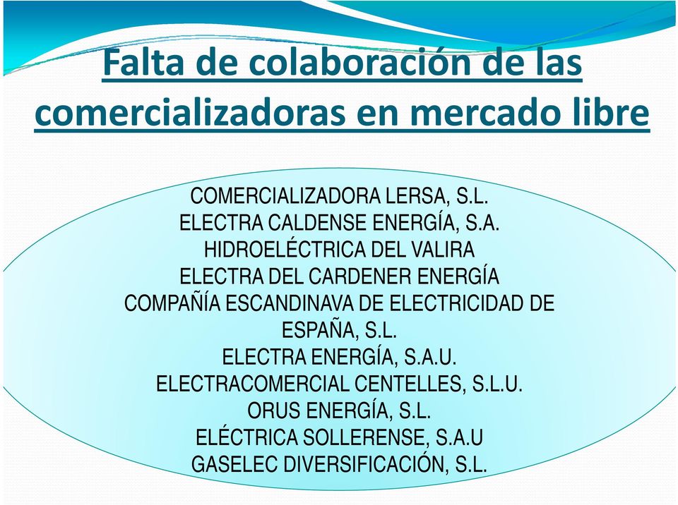 CARDENER ENERGÍA COMPAÑÍA ESCANDINAVA DE ELECTRICIDAD DE ESPAÑA, S.L. ELECTRA ENERGÍA, S.A.U.