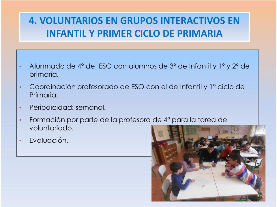 Coordinación profesorado de ESO con el de Infantil y 1º ciclo de Primaria.