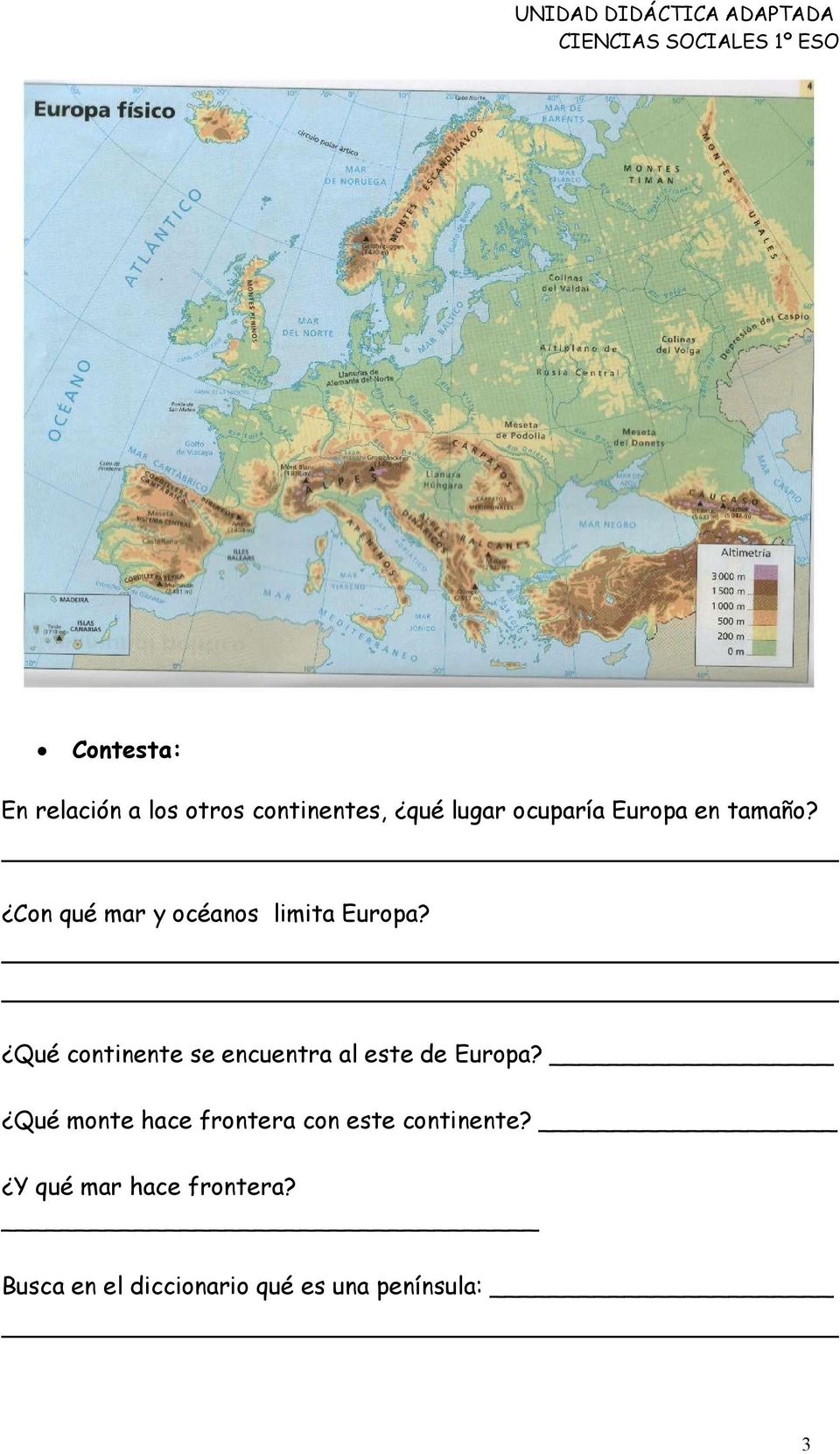 Qué continente se encuentra al este de Europa?