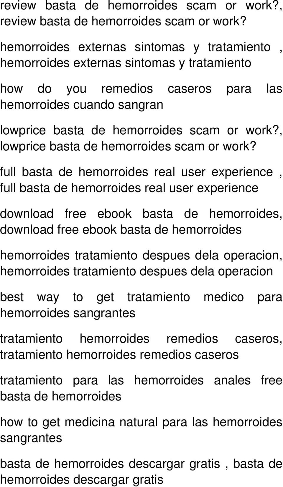 , lowprice basta de hemorroides scam or work?