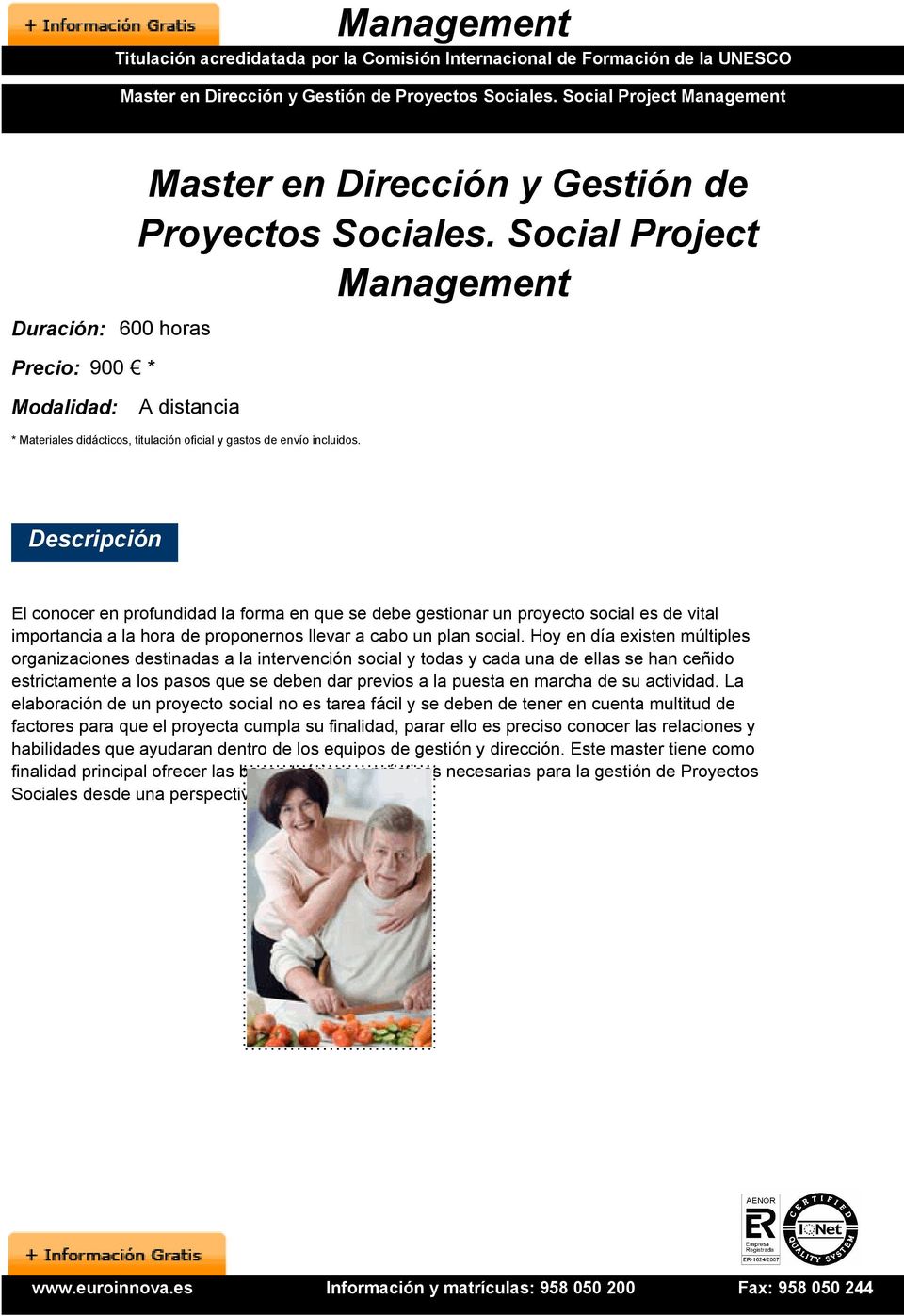Social Project Management * Materiales didácticos, titulación oficial y gastos de envío incluidos.