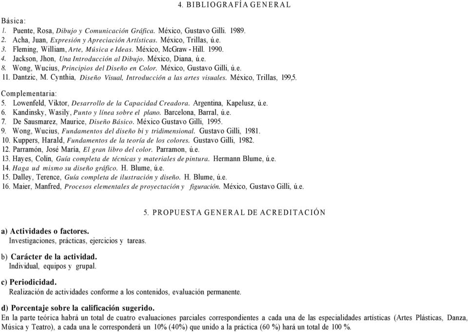 México, Gustavo Gilli, ú.e. 11. Dantzic, M. Cynthia, Diseño Visual, Introducción a las artes visuales. México, Trillas, 199,5. Complementaria: 5.