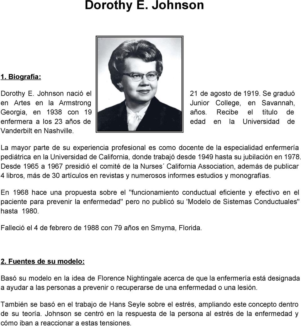 DOROTHY E. JOHNSON. Mª Lourdes Gómez Romero. Montserrat González Antelo -  PDF Descargar libre