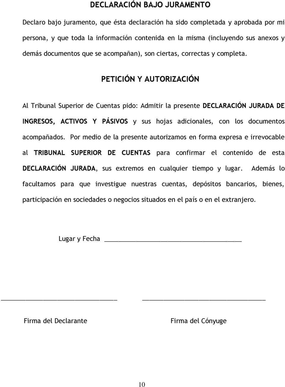 DECLARACIÓN JURADA DE INGRESOS, ACTIVOS Y PASIVOS - PDF Free Download
