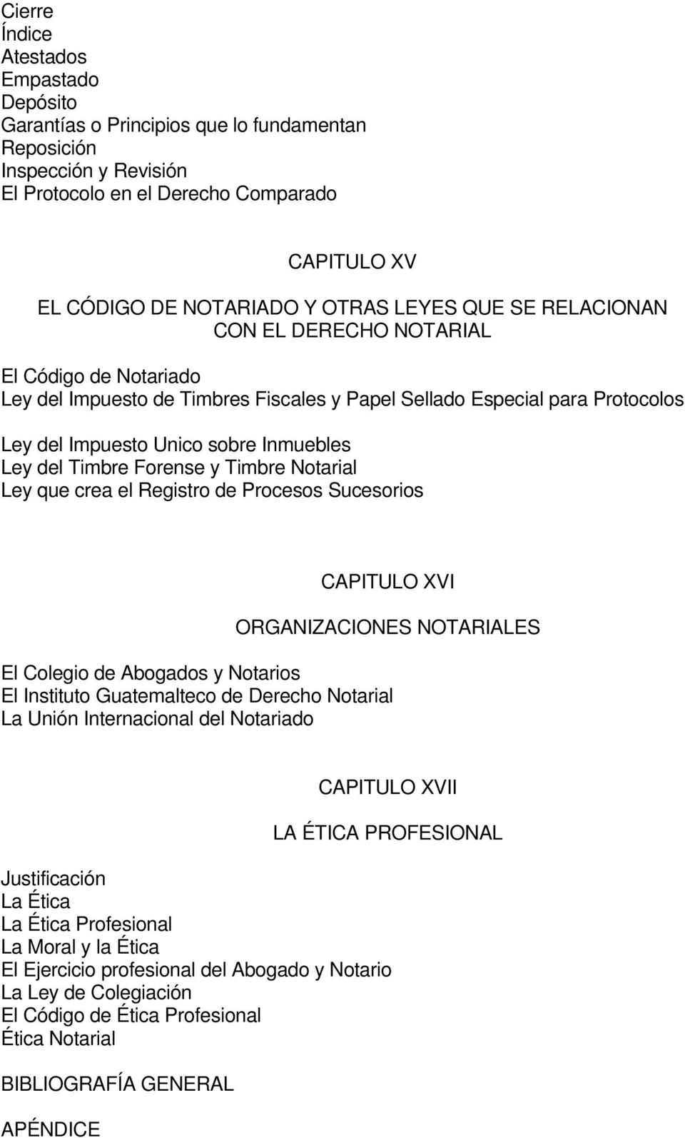 Timbre Forense y Timbre Notarial Ley que crea el Registro de Procesos Sucesorios CAPITULO XVI ORGANIZACIONES NOTARIALES El Colegio de Abogados y Notarios El Instituto Guatemalteco de Derecho Notarial