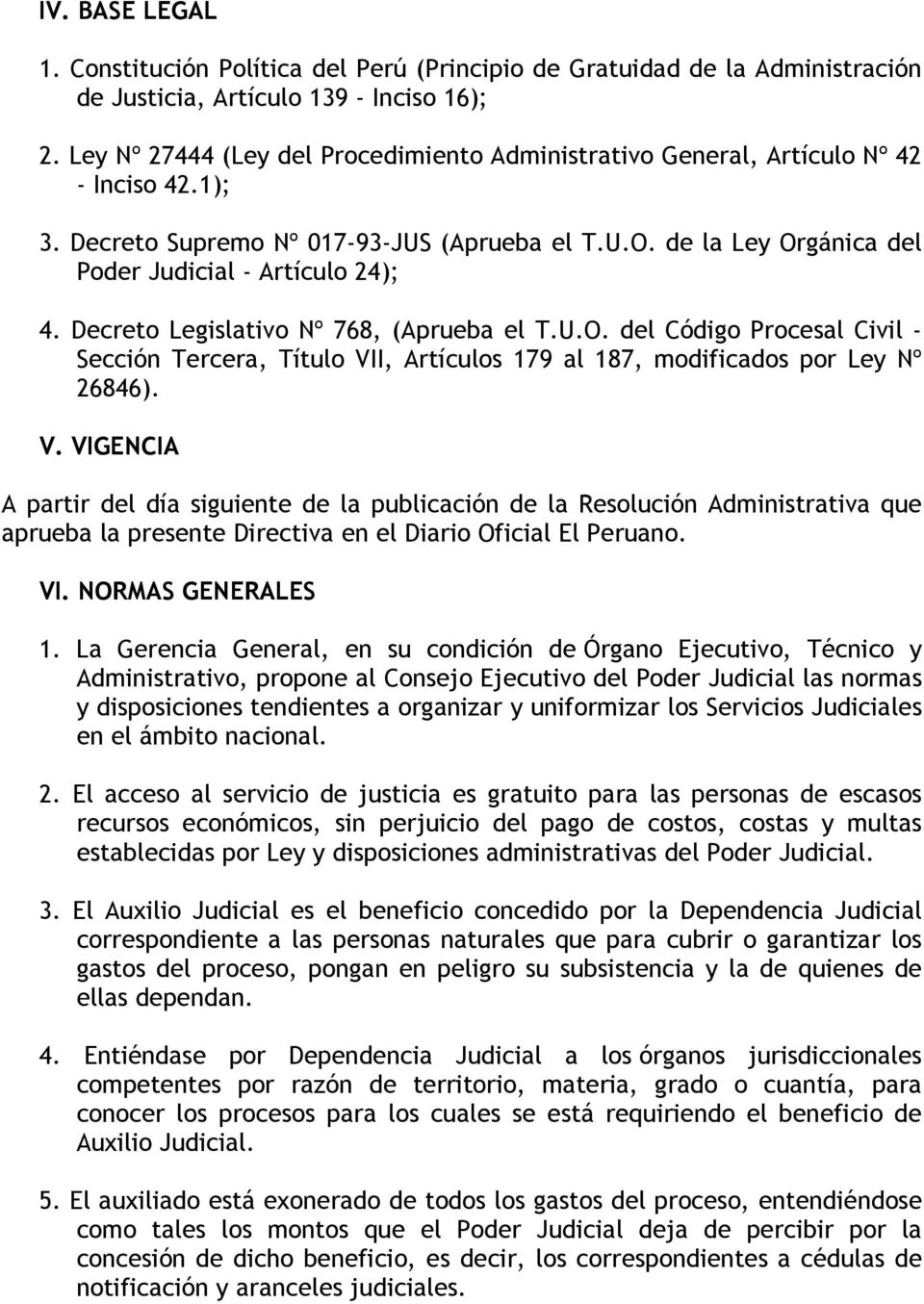 Decreto Legislativo Nº 768, (Aprueba el T.U.O. del Código Procesal Civil - Sección Tercera, Título VI