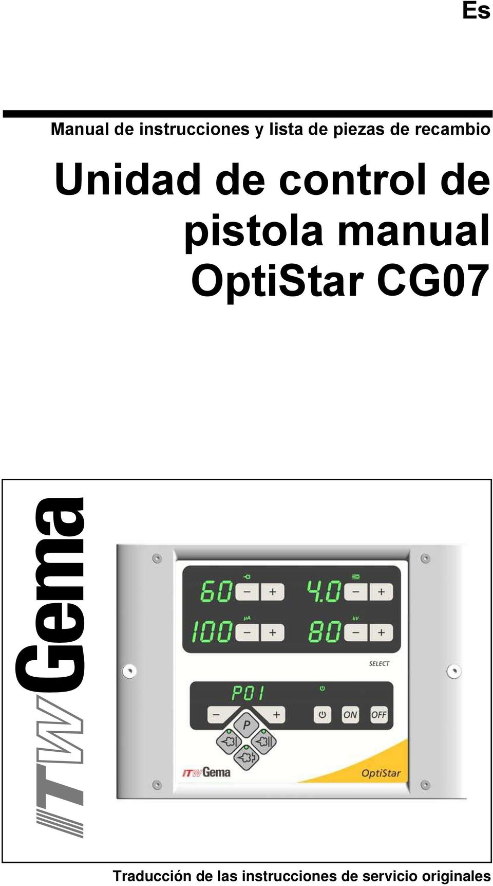 pistola manual OptiStar CG07 Traducción