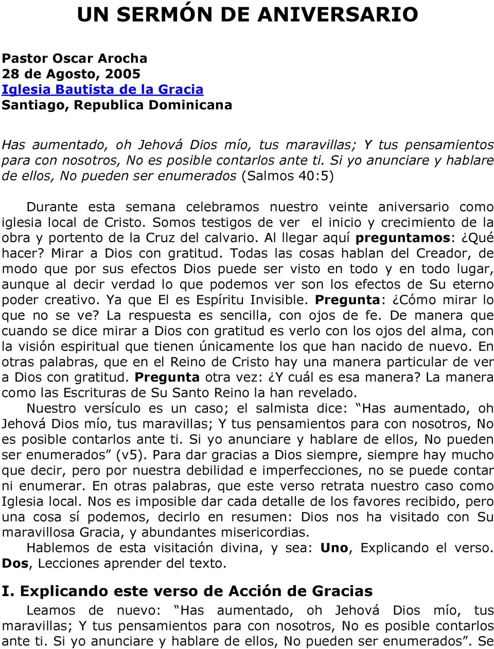 UN SERMÓN DE ANIVERSARIO - PDF Free Download