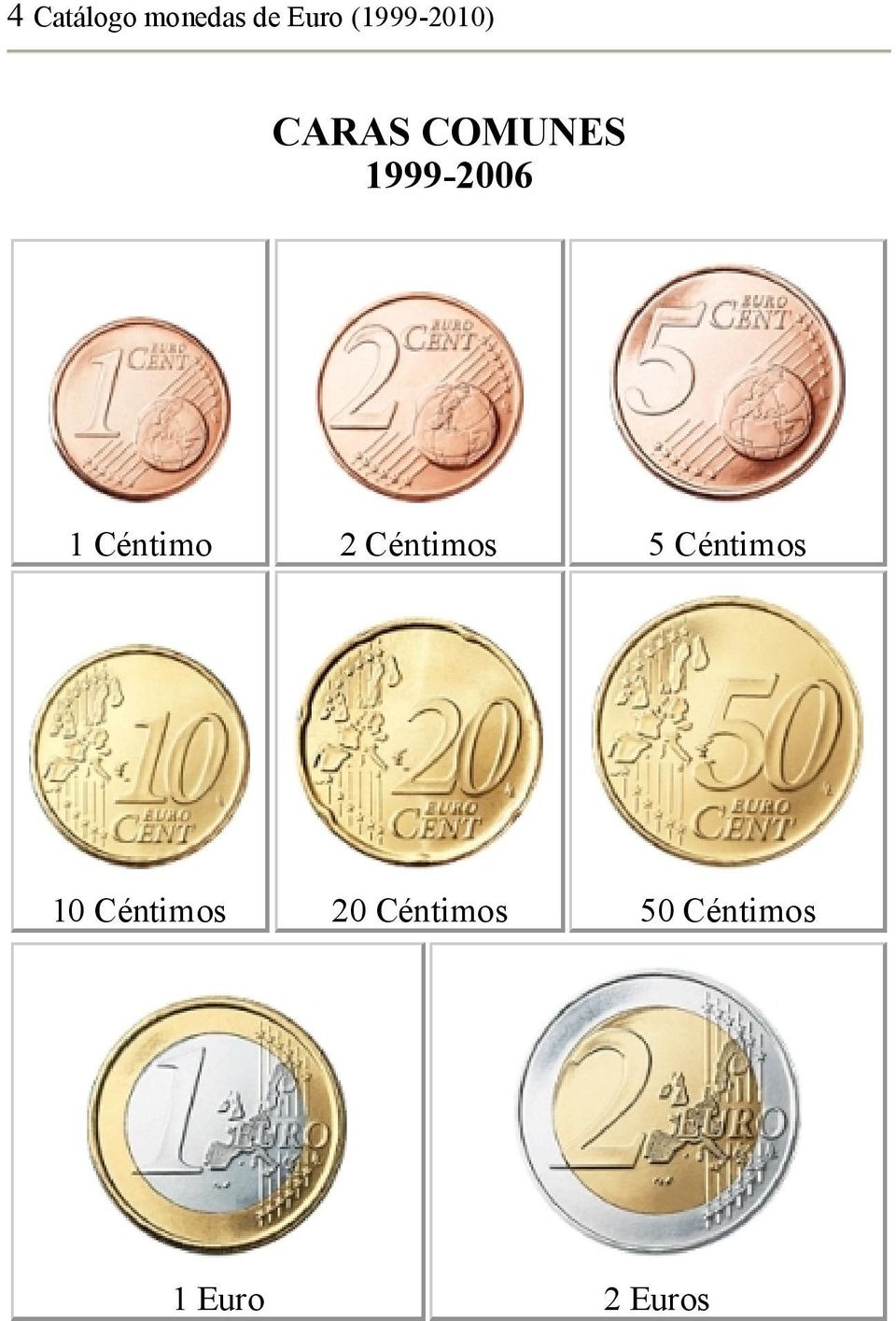 1 Céntimo 2 Céntimos 5 Céntimos 10