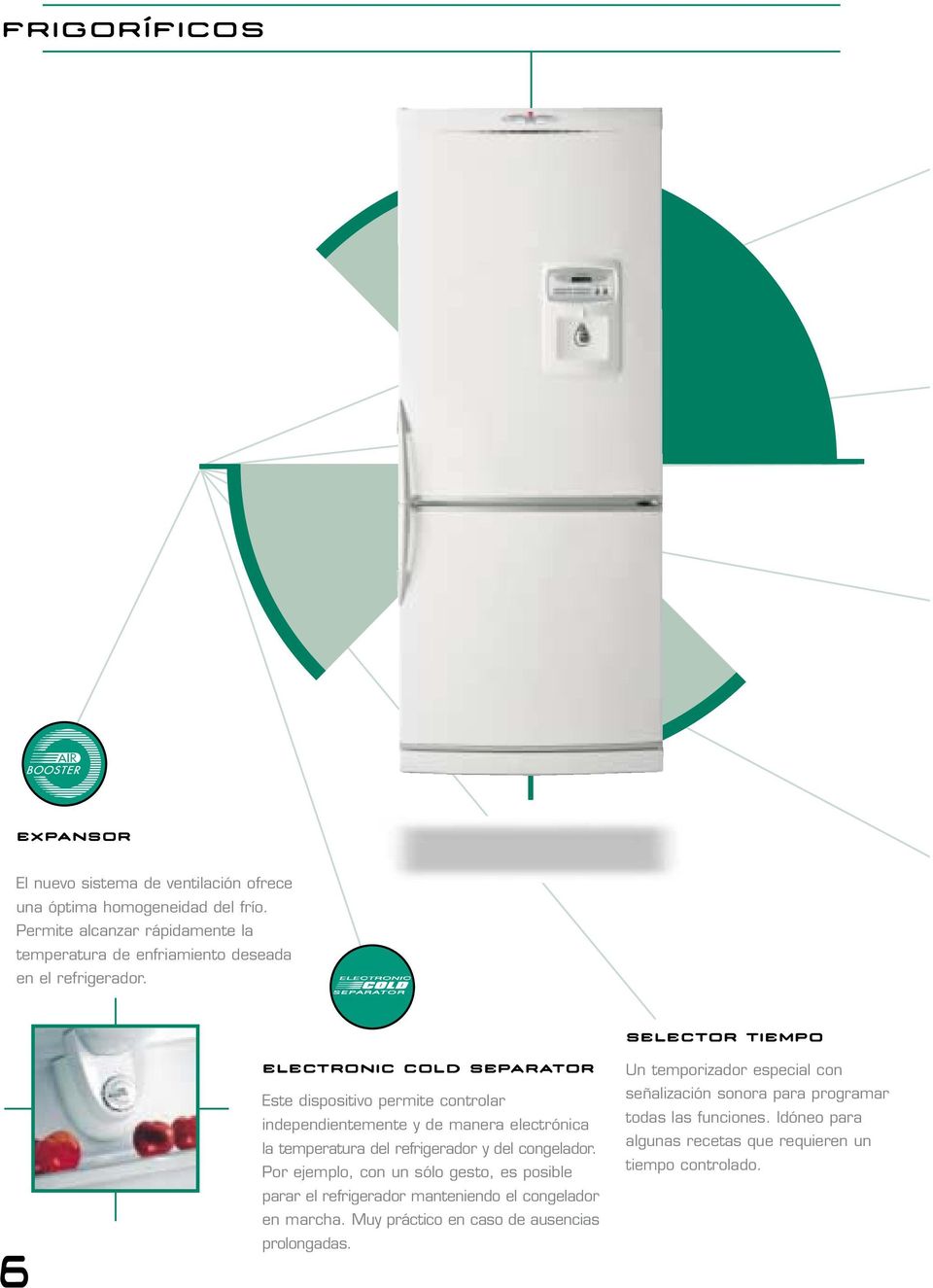 6 ELECTRONIC COLD SEPARATOR Este dispositivo permite controlar independientemente y de manera electrónica la temperatura del refrigerador y del congelador.