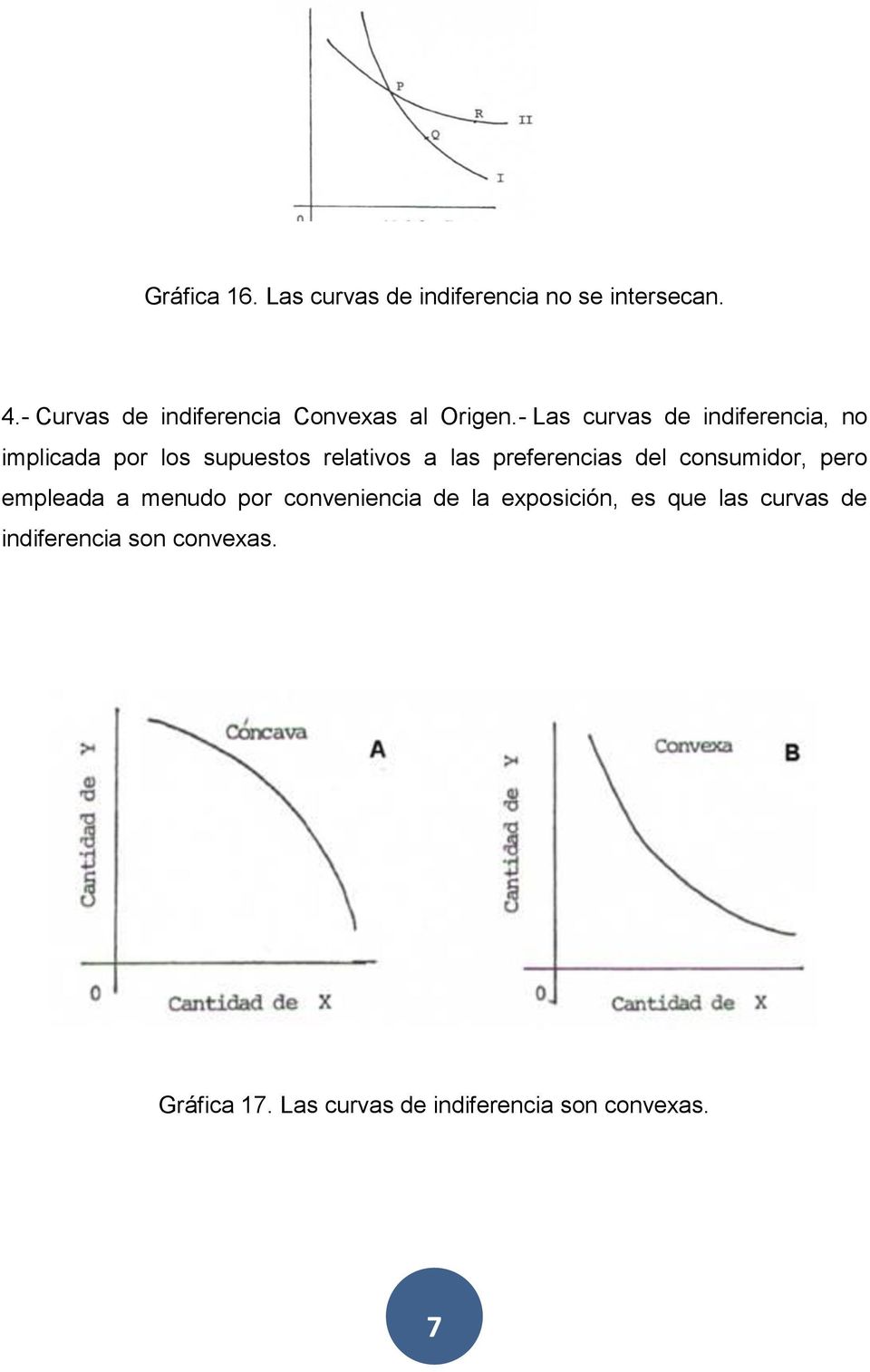 - Las curvas de indiferencia, no implicada por los supuestos relativos a las preferencias
