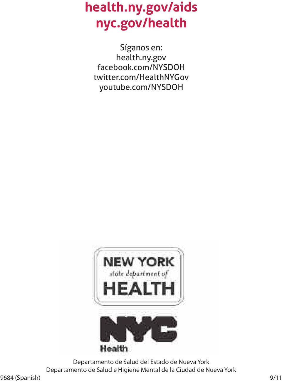 com/nysdoh Departamento de Salud del Estado de Nueva York