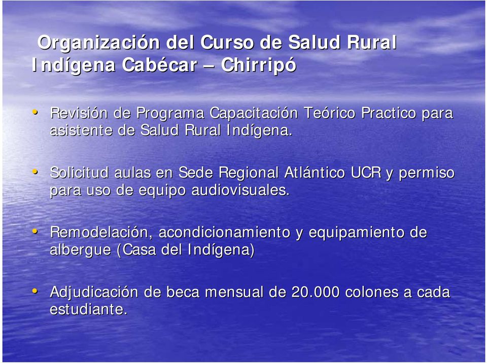 Solicitud uls en Sede Regionl Atlántico UCR y permiso pr uso de equipo udiovisules.
