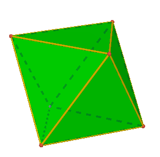 OCTAEDRO El octaedro está formado por ocho caras. Cómo son sus caras? El octaedro tiene ocho caras que son triángulos equiláteros congruentes.
