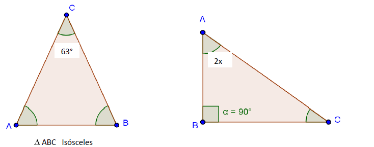 Ejercicio. 26 Instrucciones: Determina el valor del ángulo A en cada uno de los siguientes triángulos.
