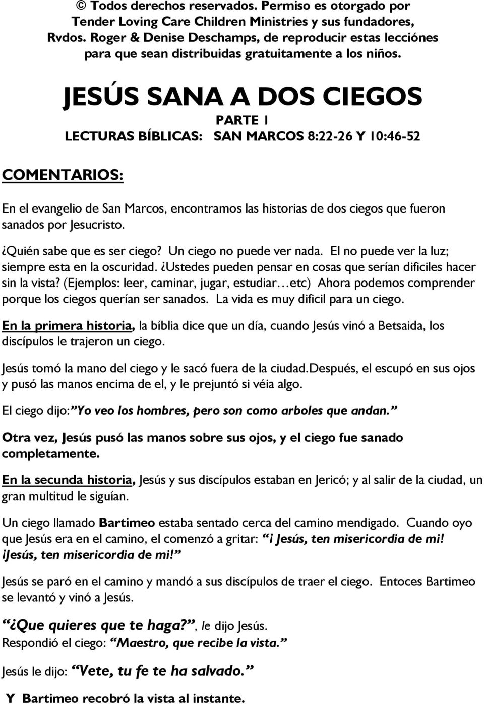 JESÚS SANA A DOS CIEGOS PARTE 1 - PDF Free Download