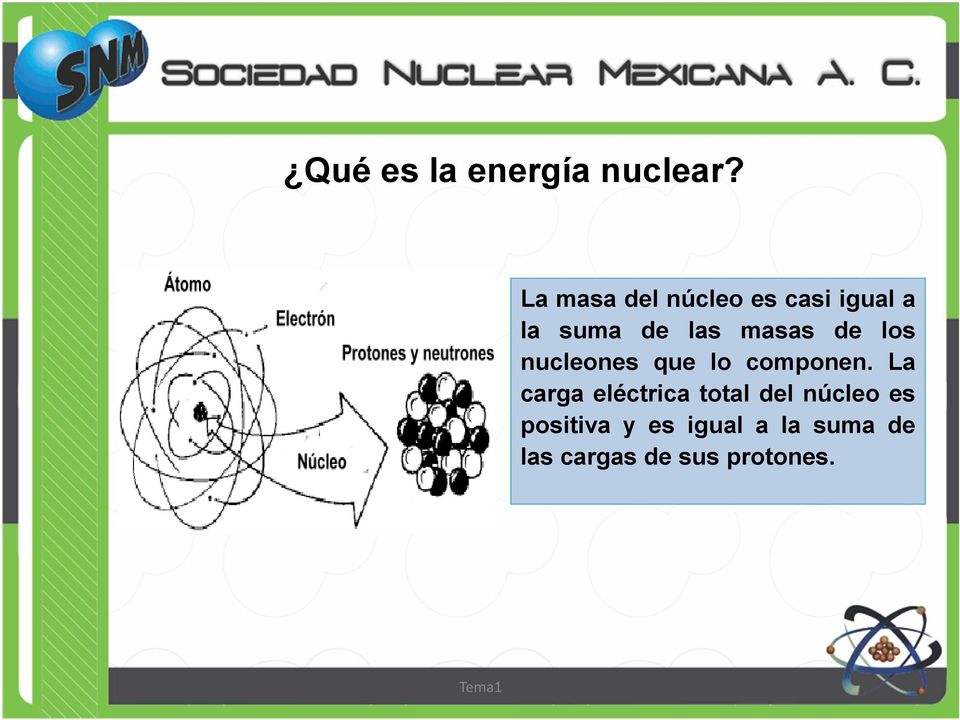 La carga eléctrica total del núcleo es positiva