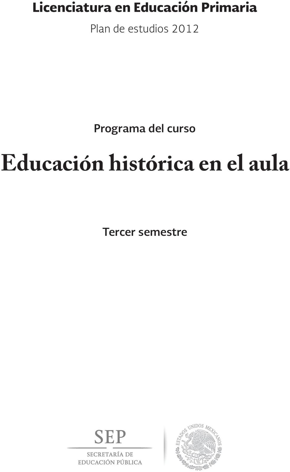 Programa del curso Educación