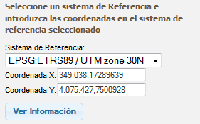 etiquetada como Sistema de Referencia. Ejemplo: 1. Seleccionamos como sistema de referencia EPSG:ETRS89/UTM zone 30N 2.