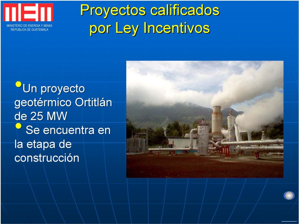 geotérmico Ortitlán de 25 MW