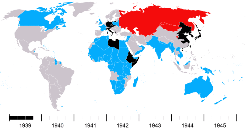 2ª Guerra mundial Guerra de varios países entre 1939 y 1945. Contendientes: las Potencias Aliadas (Gran Bretaña, Francia, EEUU y Rusia) y las Potencias del Eje (Alemania, Italia y Japón).