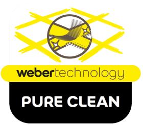 Tecnología PURE-CLEAN : junta cementosa muy resistente a las manchas gracias a la combinación de aditivos especiales hidrófugos e impermeabilizantes al desarrollar una superficie altamente repelente