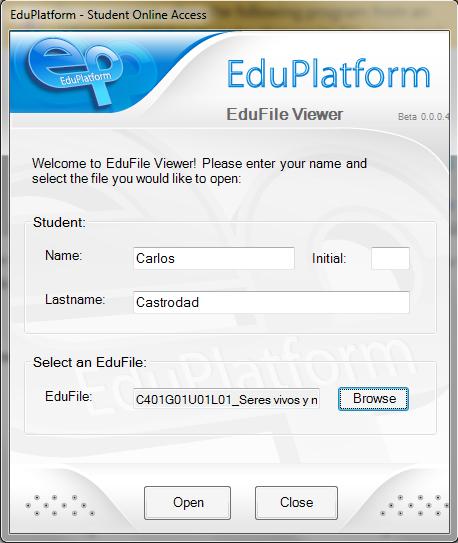 exe no trabajará, solo vuelve a dar doble clic en el icono de EduFile Viewer.exe y presiona el botón de Yes.