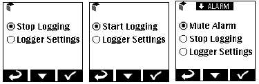 AJUSTES DE REGISTRADOR Para ver un resumen de los ajustes del registrador, presione el botón Settings.