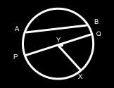 Círculos Trabajo en clase 25. Teniendo en cuenta el círculo a la derecha, decida si cada segmento de línea es el radio, el diámetro o un acorde. a. AB : b. c. PQ : XY : 26.