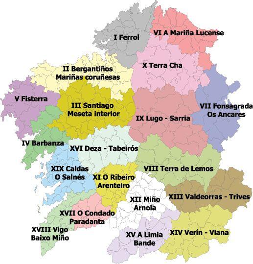 DISTRITOS FORESTALES Provincia A Coruña Provincia Lugo I Ferrol VI Mariña - Lucense II Bergantiños - M.