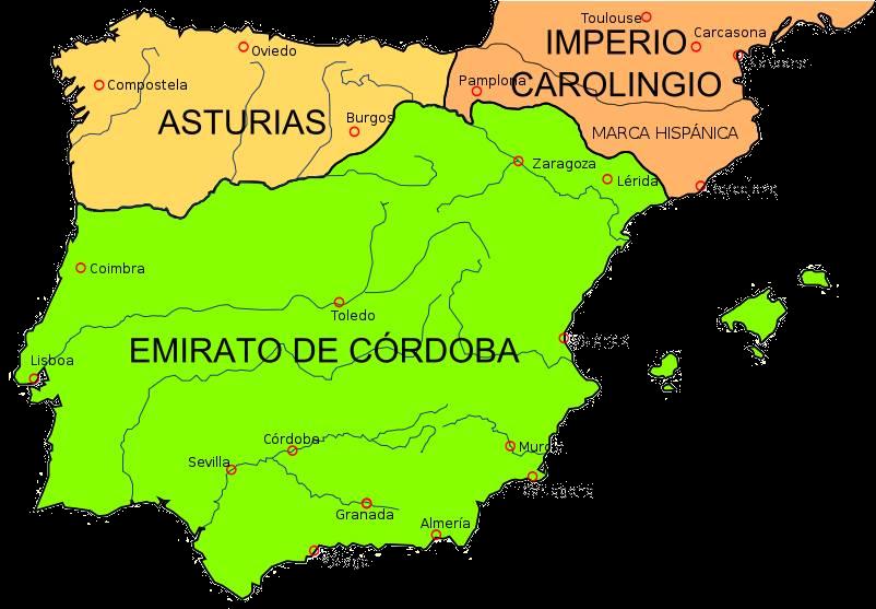 CONTEXTO HISTÓRICO PENÍNSULA IBÉRICA EN EL SIGLO VIII La invasión de la Península Ibérica por parte de los musulmanes a principios del S.