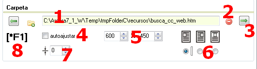código HTML del objeto que queramos incrustar en la página: En el campo de texto (1) pegaremos el código. Con el botón rojo (2) lo eliminamos con un clic dejando el campo vacío.